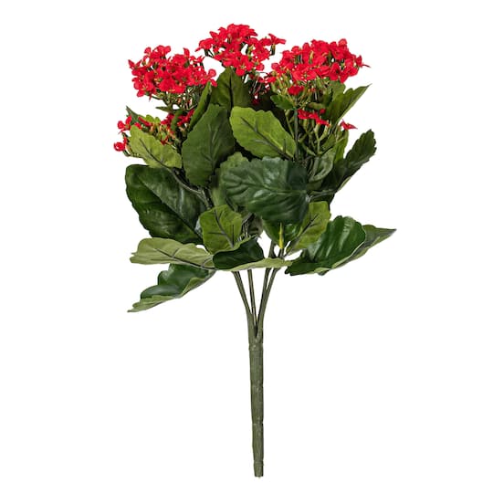 17.25" Red Artificial Kalanchoe Bush
